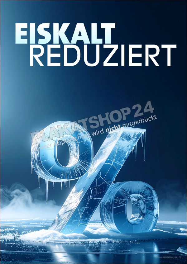 Werbeplakat Eiskalt reduziert Wintersale