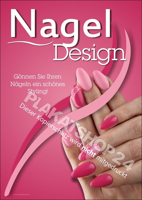 Nagelstudio-Poster Nageldesign roséfarbig