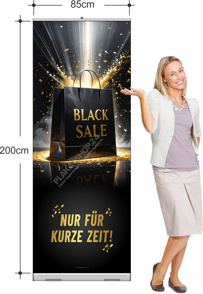 Rollupbanner-Display Black Sale Rabatt Rollupbanner-Display Black Sale Rabatt