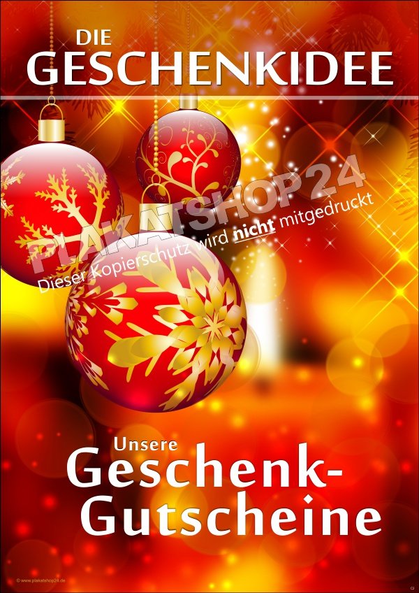 Weihnachtsposter Geschenkidee Geschenkgutschein