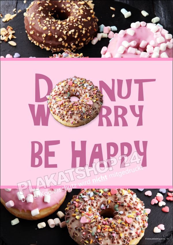 plakat-donut-streusel Lustiges Donutplakat Candylook