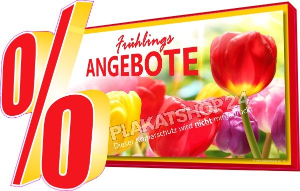 Bunter Prozente-Aufkleber für Frühlings-Angebote