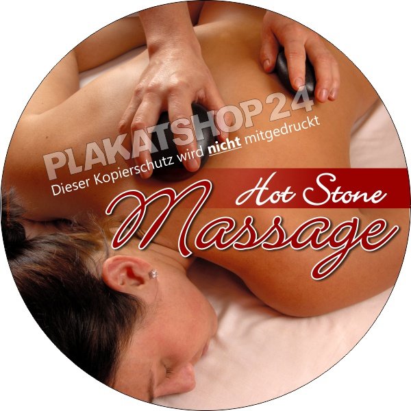 Werbeaufkleber für Massagesalon Hot Stone-Massage