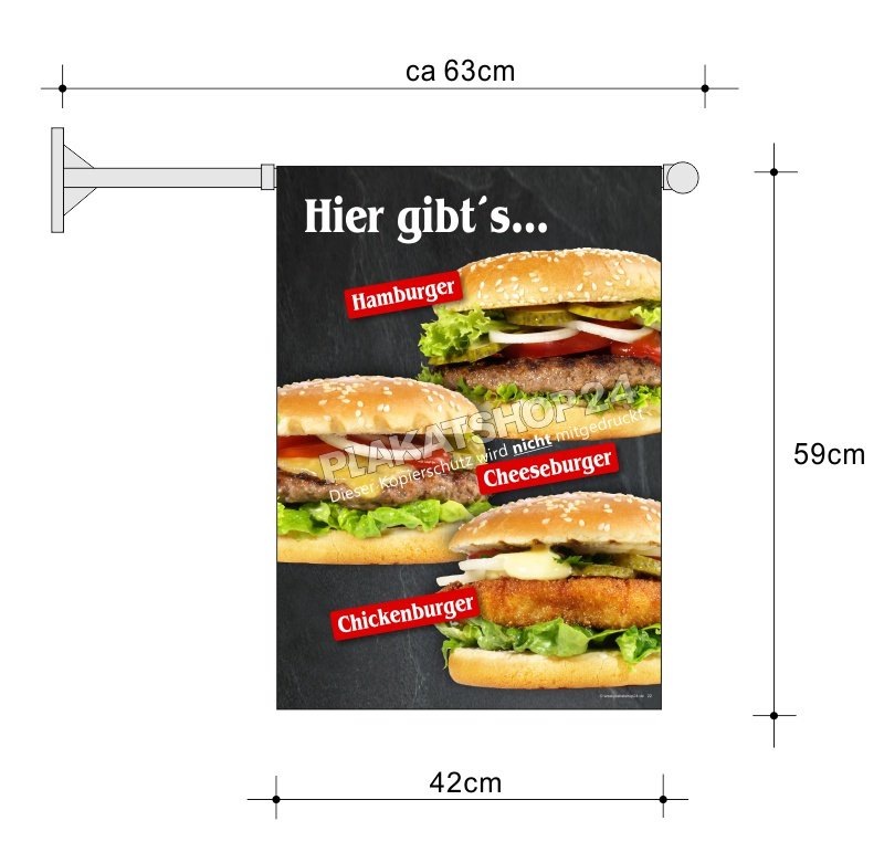 Burgerfahne A2 für Imbiss / Gastronomie