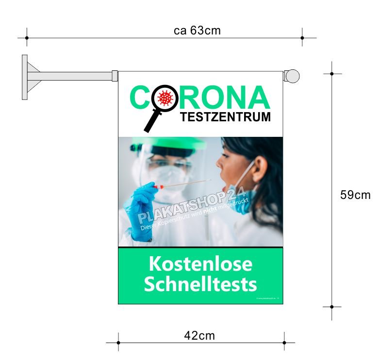 Fahne Testzentrum Schnelltests