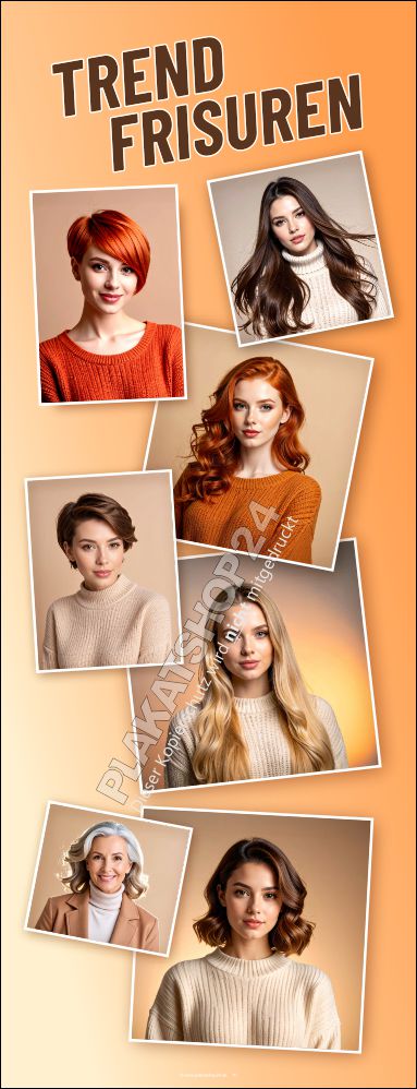 Friseurbanner Kollage Trend Frisuren Damenmotive