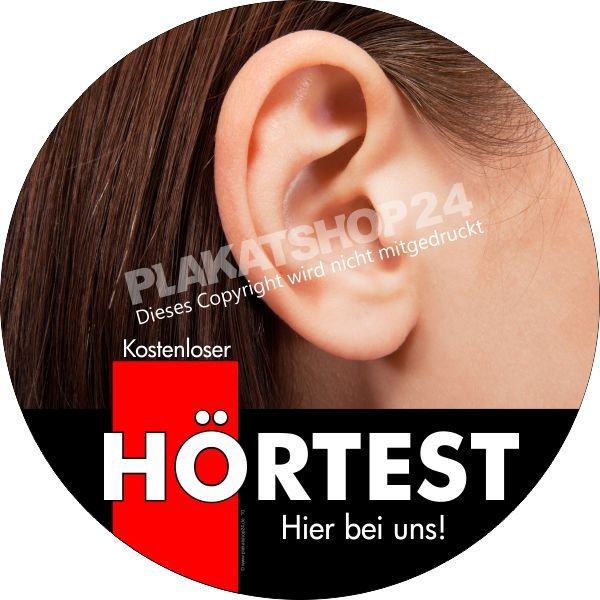 Schaufensterfolie für kostenlosen Hörtest