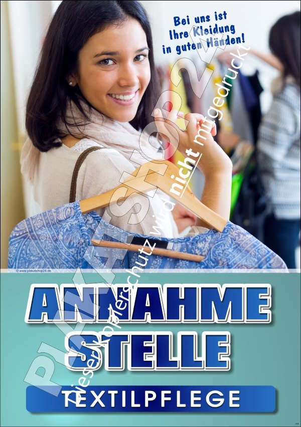 XA7463 Plakat für Textilpflege für Kundenstopper oder Plakatständer