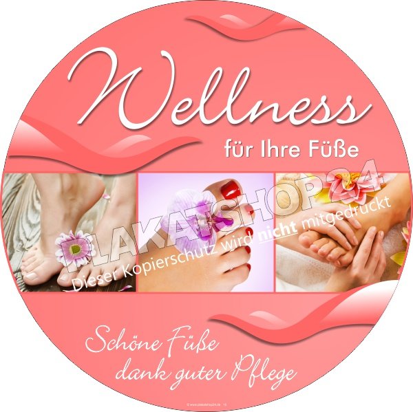 Werbefolie für die Fußpflege Bereich Kosmetik/Wellness