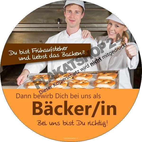 Aufkleber Bäcker/in gesucht