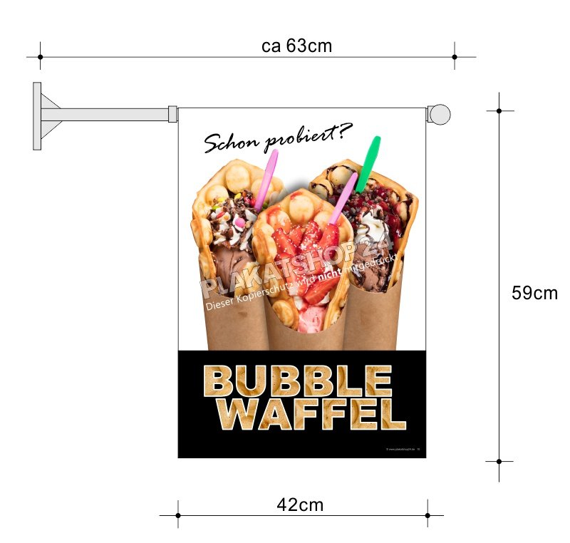 Günstige Eisfahne Bubble Waffel