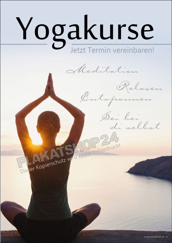 Plakat Yogakurse Fitnessstudio
