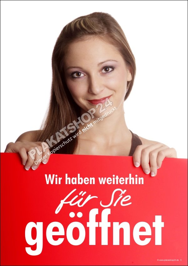 Günstiges Plakat Coronapandemie - wir haben geöffnet