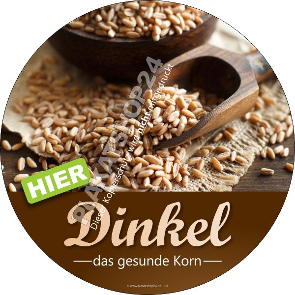 Dinkelbrot_Aufkleber Schaufensterfolie für Werbung Dinkelbrote und Dinkelbackwaren