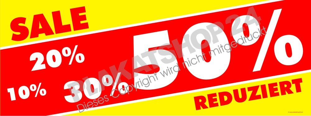 Werbeplane Sale-Reduziert z.B. für Aussenreklame