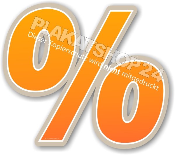 Prozent-Aufkleber in orange