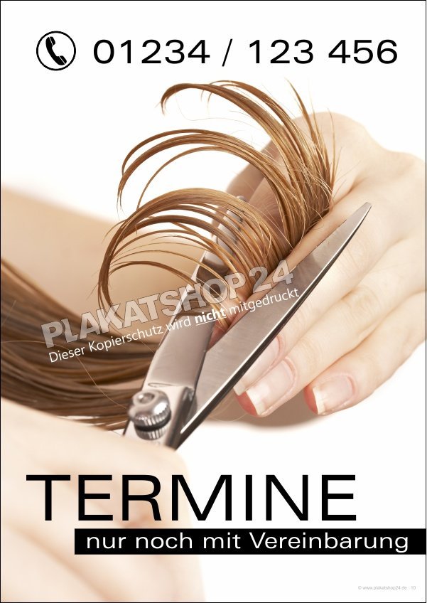 Friseurposter Termine nur nach Vereinbarung