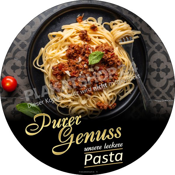 Klebefolie für Werbung für Nudel- und Pasta-Gerichte
