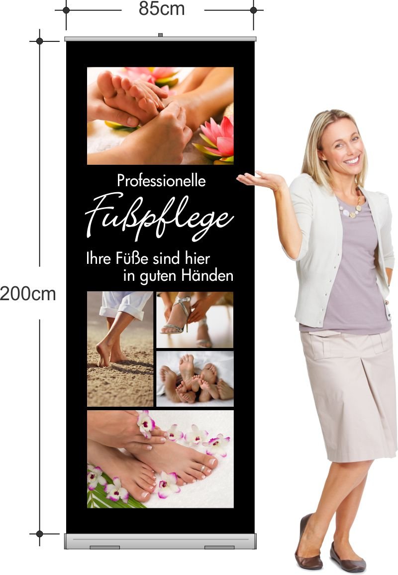 Rollup-Banner für Fußpflege-Werbung und Dekoration