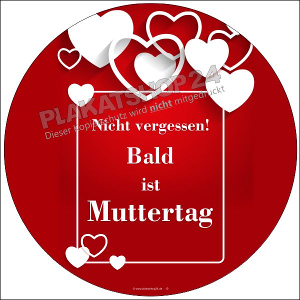 Schaufensteraufkleber "Bald ist Muttertag"