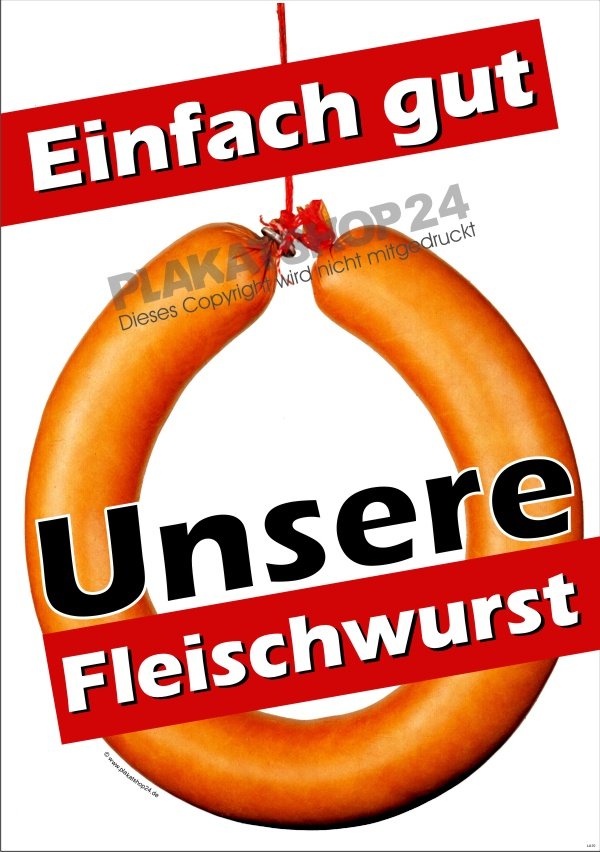 Fleischwurst-Poster für Metzgerei und Fleischerei