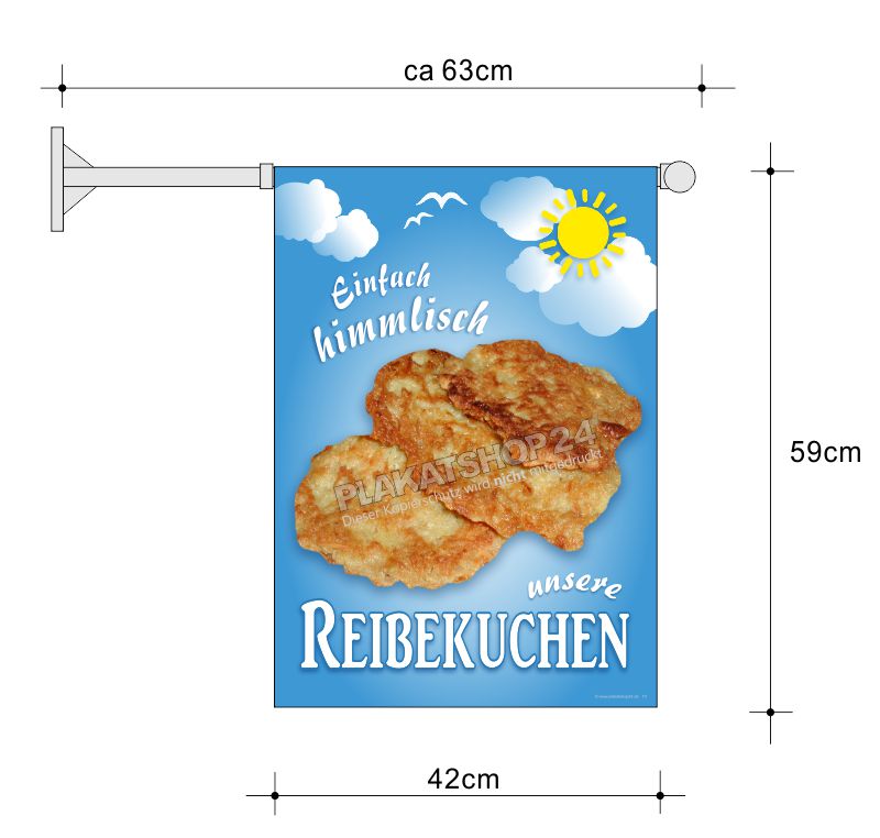 stockfahne-reibekuchen Imbissfahne Reibekuchen