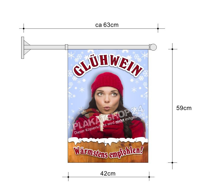 Glühwein-Werbefahne A2 für Glühwein-Verkauf