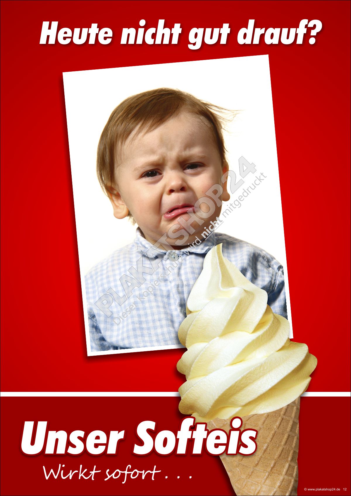 Witziges Softeis-Werbeplakat als Eyecatcher für Softeiswerbung