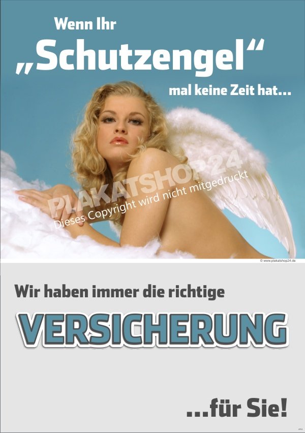 Schutzengel-Plakat für Versicherungen und Versicherungsmakler