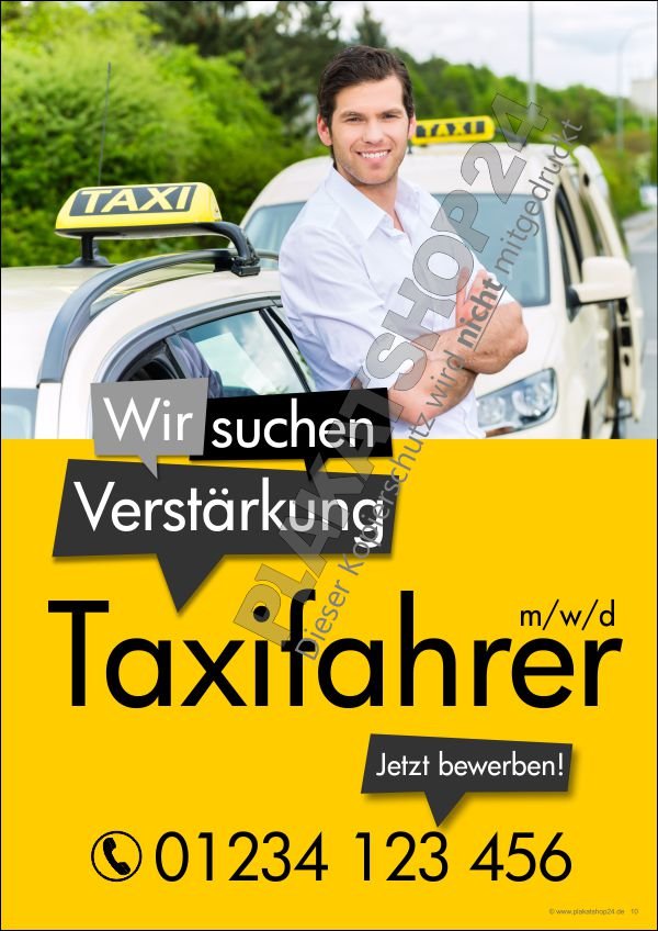 plakat-taxifahrer-gesucht Werbeposter Taxifahrer gesucht