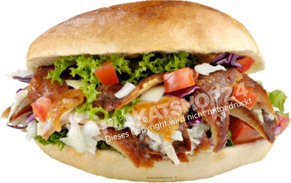 Werbefolie Döner-Kebab mit Foto frischer Döner