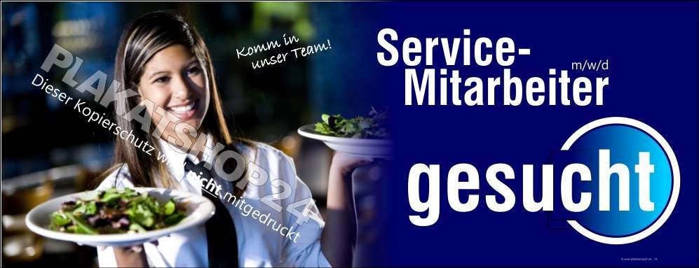 Werbebanner Stellenangebot Servicemitarbeiter