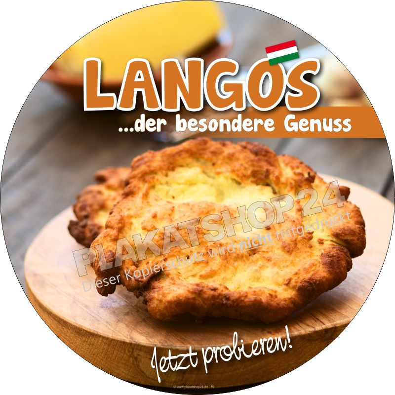 Aufkleber mit Werbung für ungarische Langos