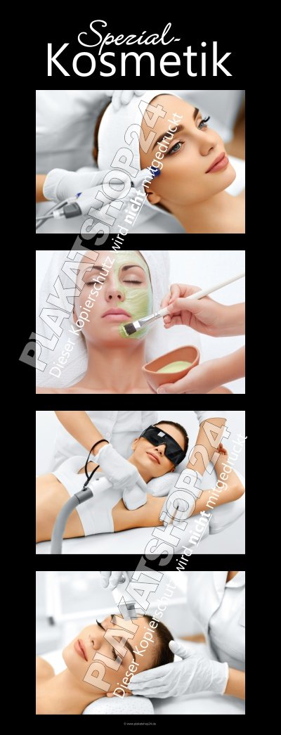 Dekobanner mit verschiedenen Fotos zur Spezialkosmetik