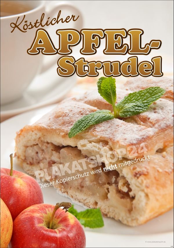 Plakat für Apfelstrudel