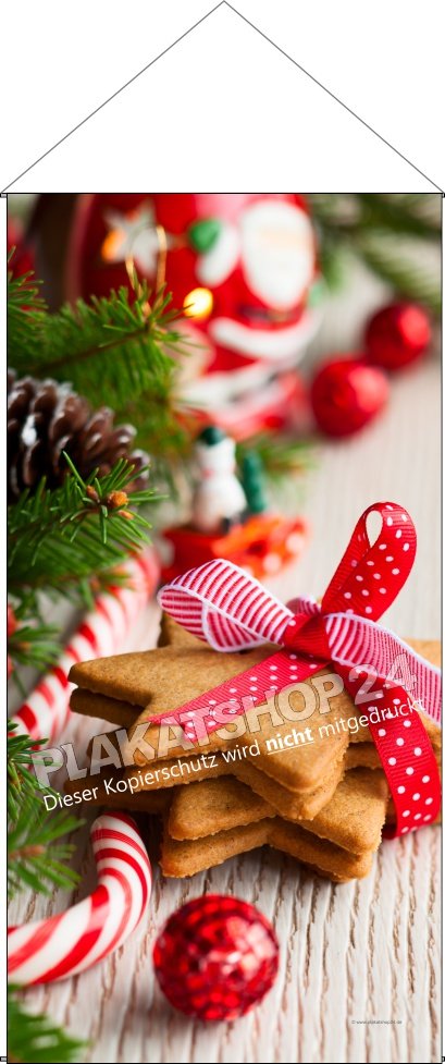 Stoffgewebe Weihnachtsmotiv Gebäck