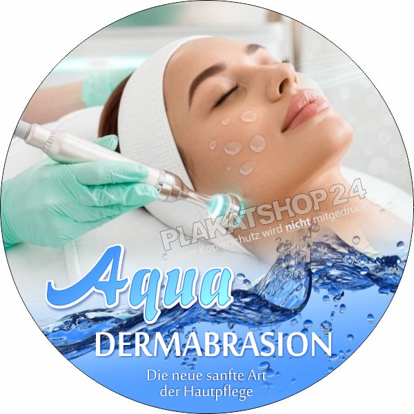 Werbefolie Aqua Dermabrasion runde Fensterfolie | Leicht ablösbarer Kosmetik-Aufkleber für glatte Flächen Werbefolie Aqua Dermabrasion runde Fensterfolie | Leicht ablösbarer Kosmetik-Aufkleber für glatte Flächen