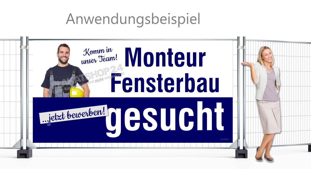 Monteur Fensterbau gesucht - Riesenbanner Monteur Fensterbau gesucht - Riesenbanner