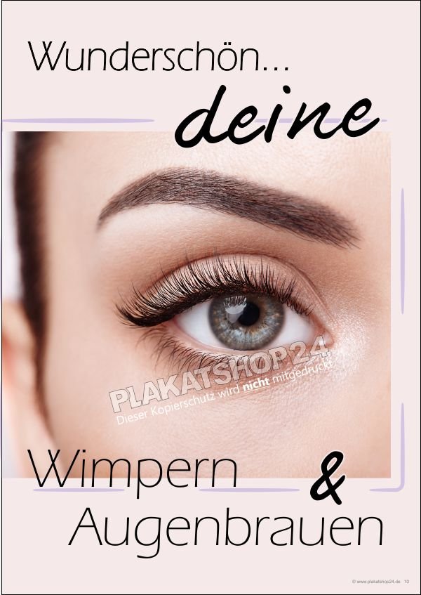 Kosmetikplakat Wimpern / Augenbrauen färben