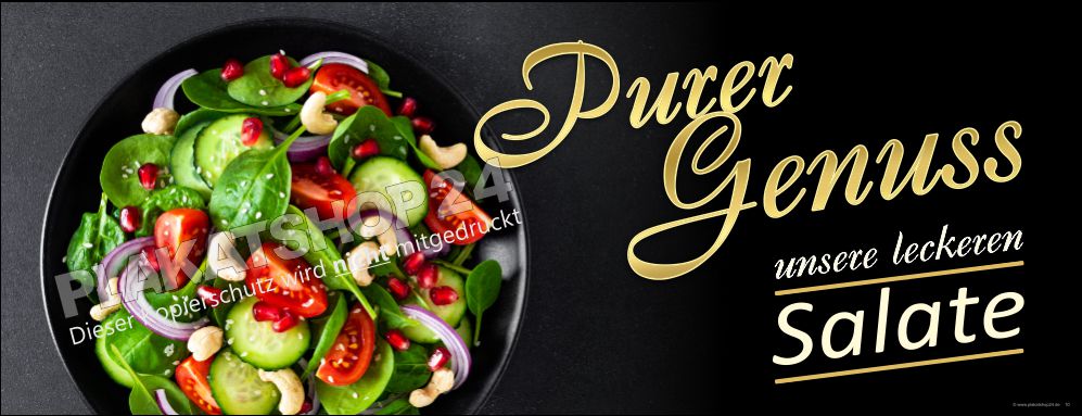 Gastro-Banner Salate Purer Genuss – XXL Werbeplane & Klebefolie UV-stabil