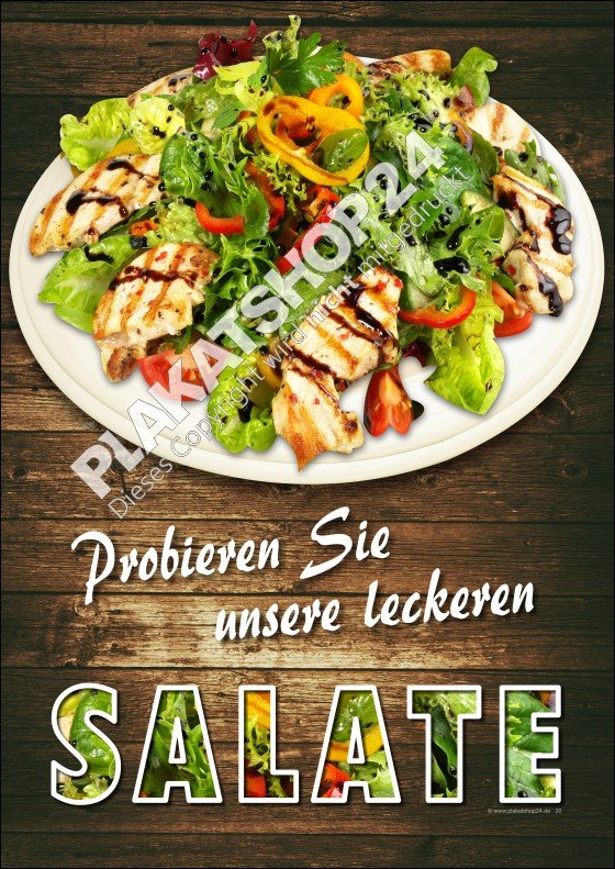 poster-salatteller Gastroplakat Probieren Sie frische Salate