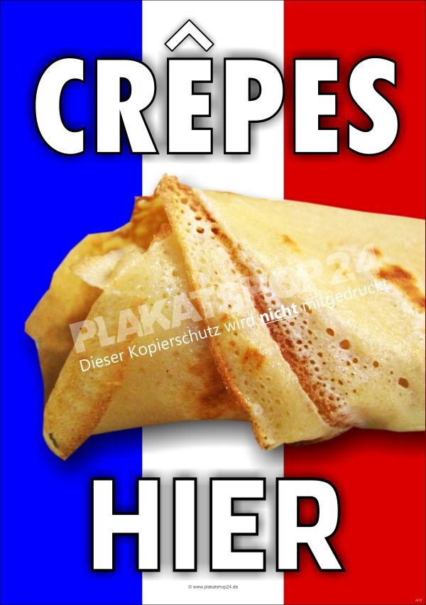 Plakat für Original Crepes mit Bild Crepes