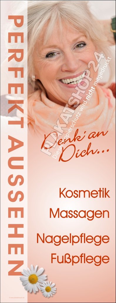 XA8384 Werbeplane Kosmetik; Massagen, Nagelpflege, Fußplfege