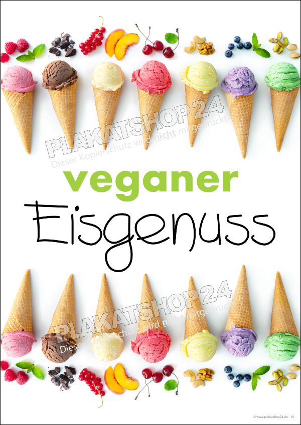 Werbeplakat für veganes Eis