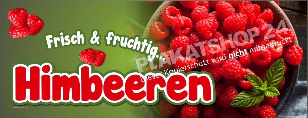 Werbebanner_frische_Himbeeren Banner speziell für frische Himbeeren