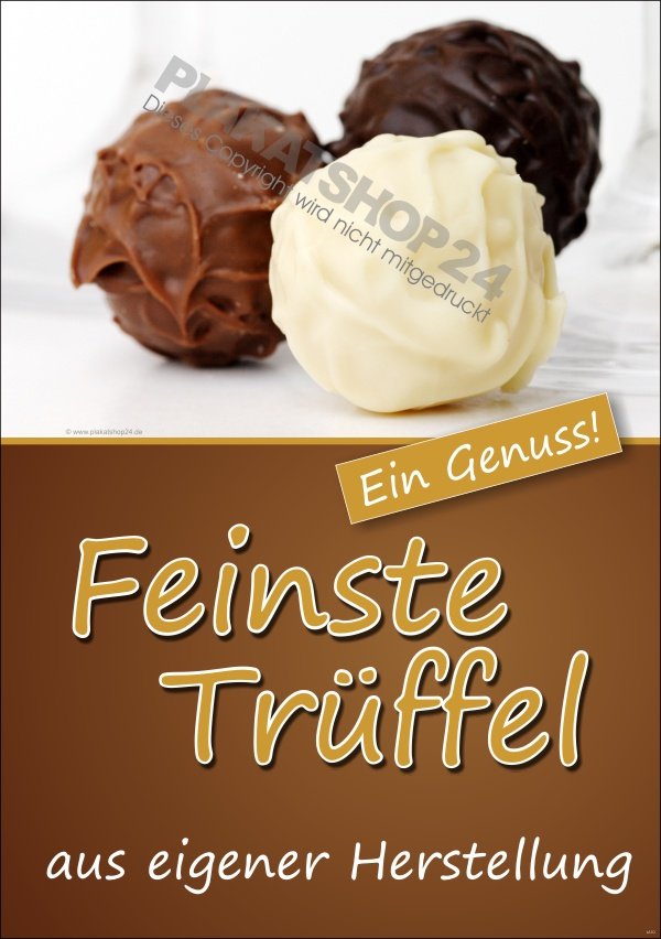 Pralinenposter mit Foto frische Trüffel