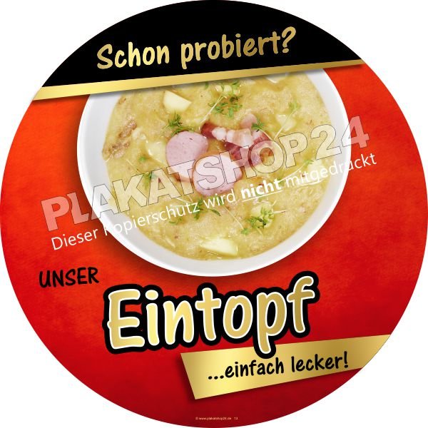 eintopfaufkleber Schaufensterfolie Eintopf Mittagstisch