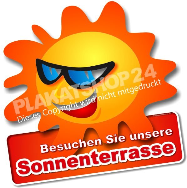 Klebefolie "Besuchen Sie unsere Sonnenterrasse"