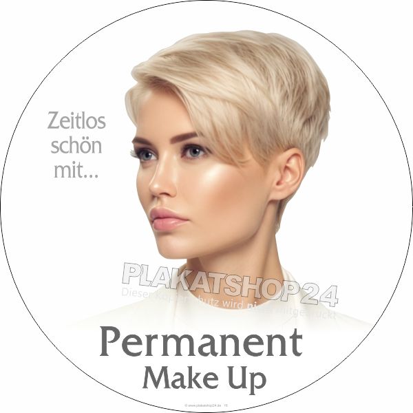 Runde Klebefolie Permanent Make-up | Schaufensteraufkleber Kosmetikstudio | Plakatshop24