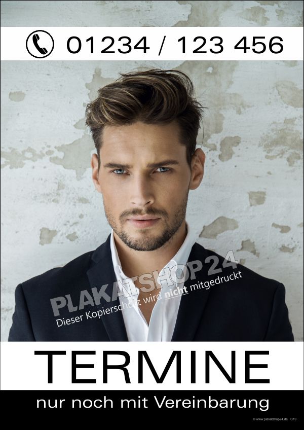 Terminposter für Friseur mit Telefonnummer